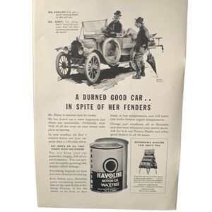 Vintage 1936 Havoline A Durned Good Car Ad Advertisement